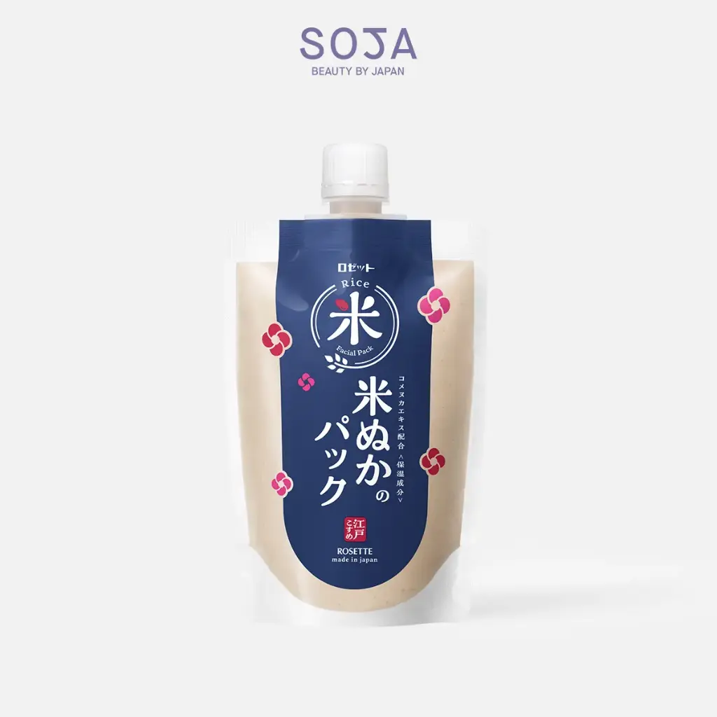 Mặt Nạ Cám Gạo Dưỡng Sáng Da 170g Rosette Edo Cosme Rice Bran Face Pack RN
