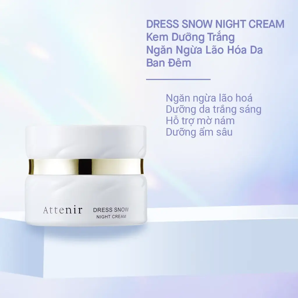 Kem dưỡng trắng ngăn ngừa lão hóa da ban đêm 35g Attenir Dress Snow Night Cream