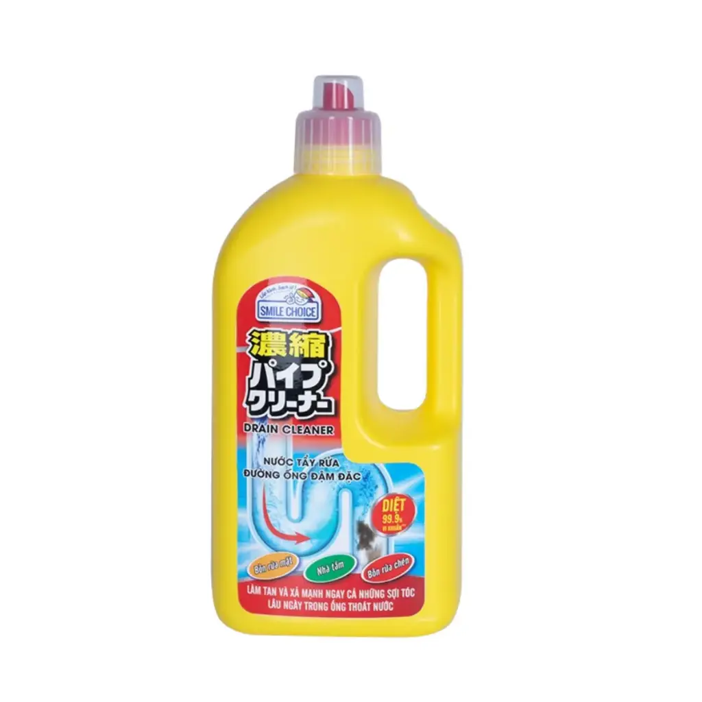Nước tẩy rửa đường ống đậm đặc Smile Choice Drain Cleanser 1L, diệt 99.9% vi khuẩn